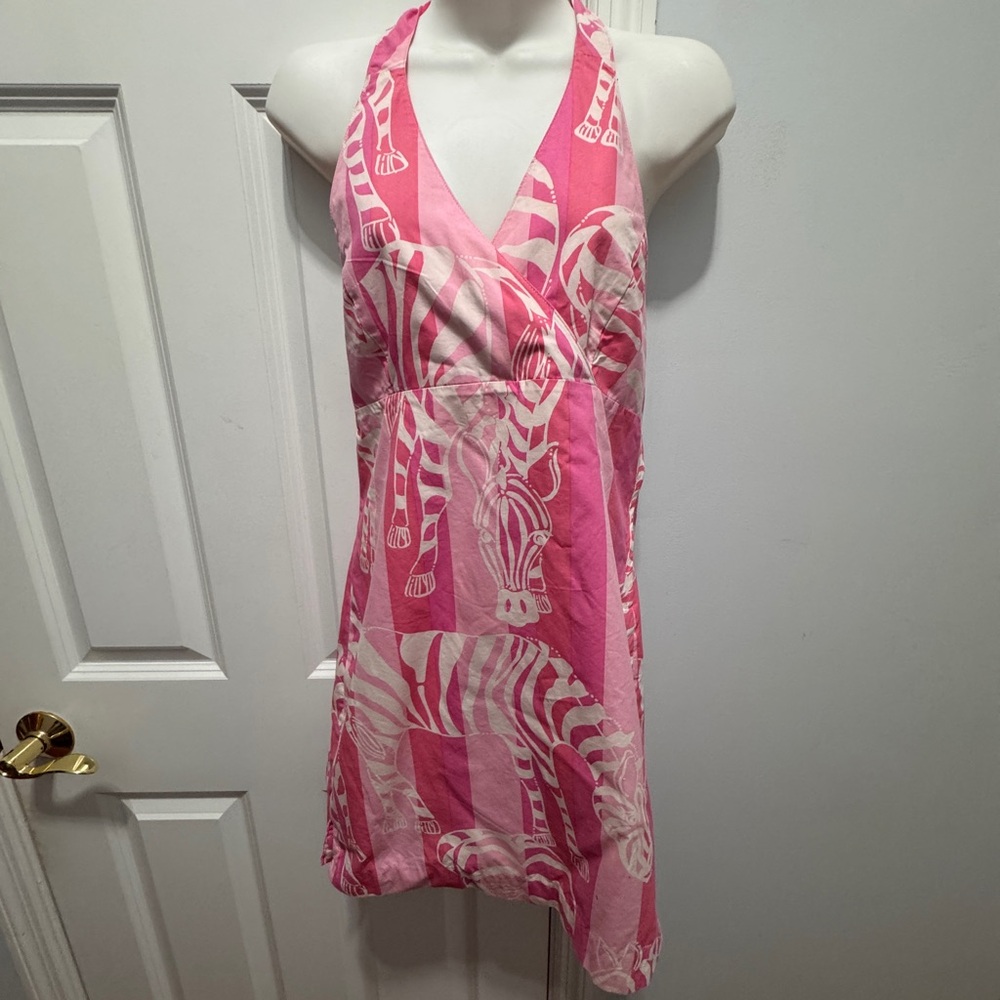 Lilly Pulitzer vintage Pink Zebra Print Kids Dress size 16